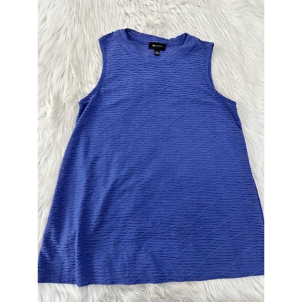 AB Studio Womens textured sheer tank top size M soft stretch